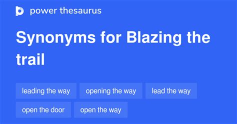 trail blazing synonyms.